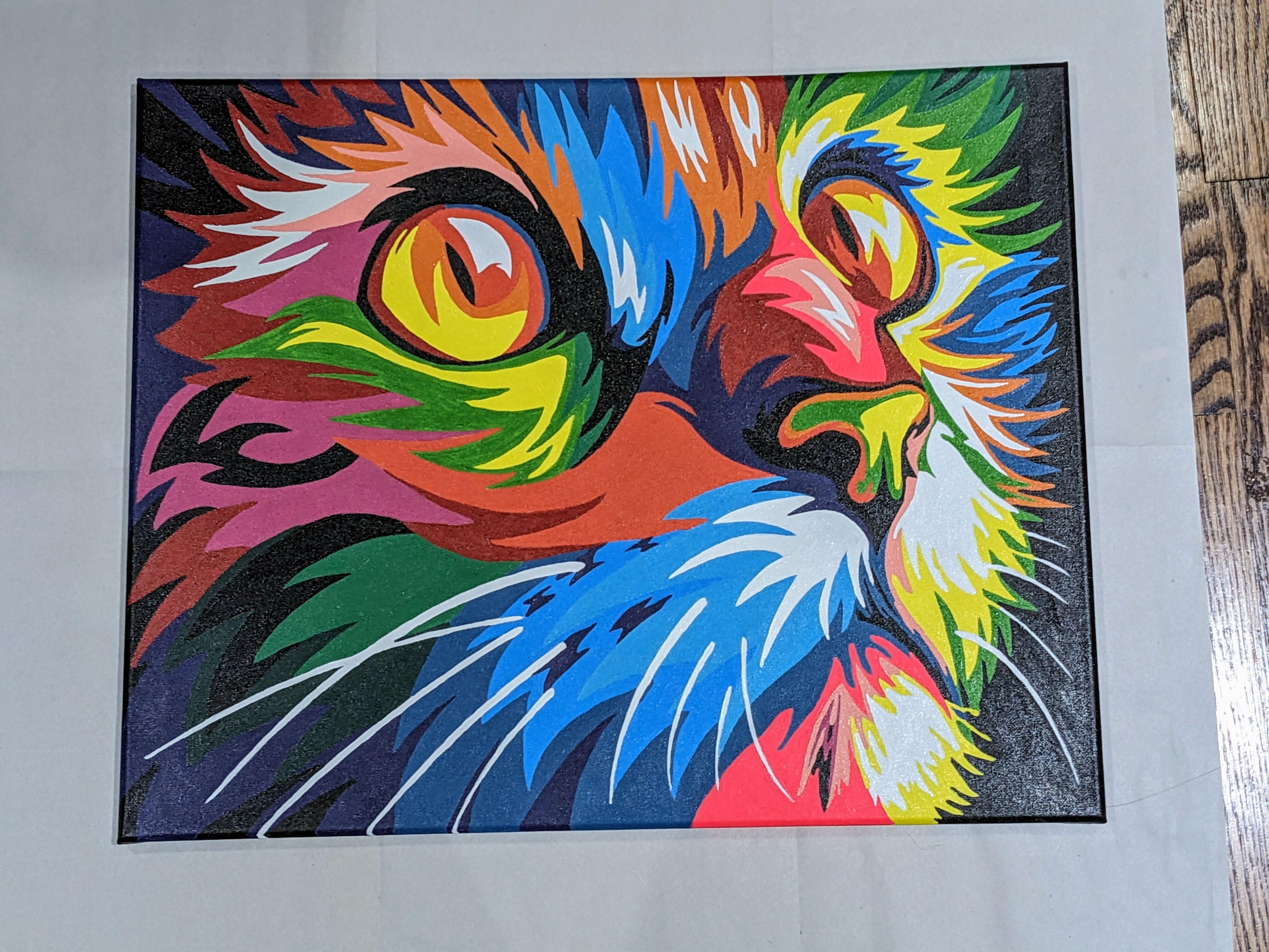 Paint By Numbers Cat - Multicolored | Paint Vibe